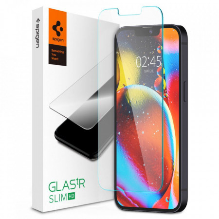 Folie sticla iPhone 13 Mini, Glas.TR Slim Spigen - Clear