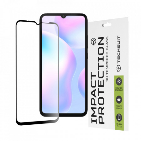 Folie Xiaomi Redmi 9 / 9A / 9C, ce acopera tot ecranul 111D, Techsuit - Negru