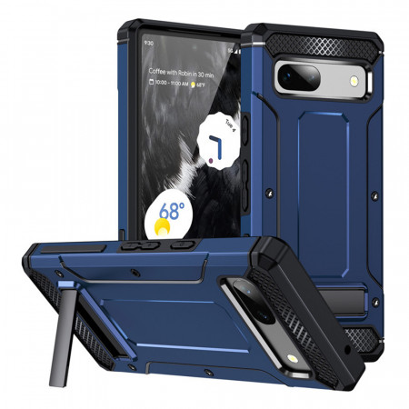 Husa antisoc iPhone 15 Plus cu suport birou, Techsuit Kickstand - Albastru