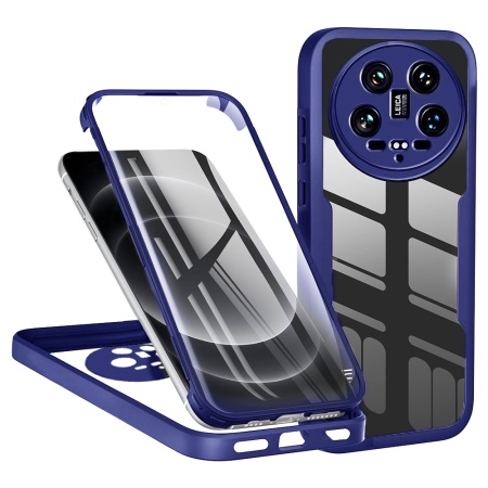 Husa + Folie pentru Xiaomi 14 Ultra, SKYDDAR INNOVATION, [Pachet 360°] ColorVerse, set cu sticker, Albastru