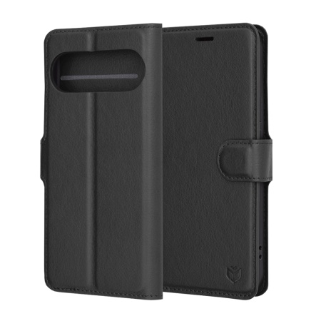 Husa Google Pixel 9 / Pixel 9 Pro tip Carte, cu Portofel Interior, Finisaje Premium, SKYDDAR Leather Wallet - Negru