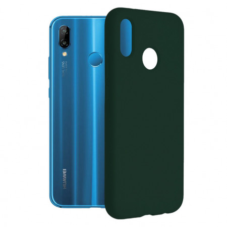 Husa Huawei P20 Lite din silicon moale, Techsuit Soft Edge - Dark Green