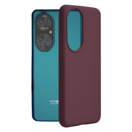 Husa Huawei P50 din silicon moale, Techsuit Soft Edge - Plum Violet