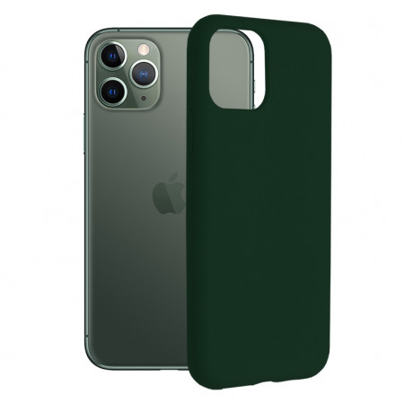 Husa iPhone 11 Pro din silicon moale, Techsuit Soft Edge - Dark Green