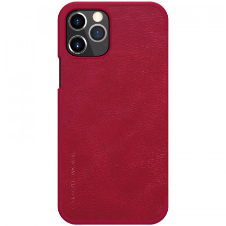 Husa iPhone 12 / 12 Pro, Qin Leather, Nillkin - Rosu