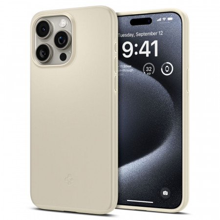 Husa iPhone 15 Pro, Spigen Thin Fit - Mute Beige