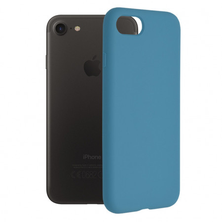 Husa iPhone 7 / 8 / SE 2020 din silicon moale, Techsuit Soft Edge - Denim Blue