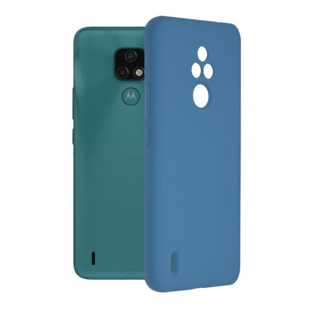 Husa Motorola Moto E7 din silicon moale, Techsuit Soft Edge - Denim Blue