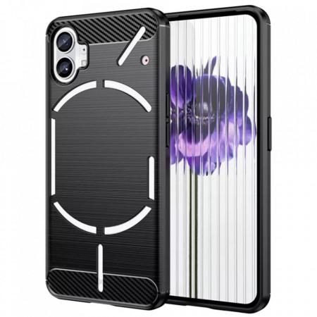 Husa Nothing Phone (1), Carbon Silicone, Techsuit - Negru