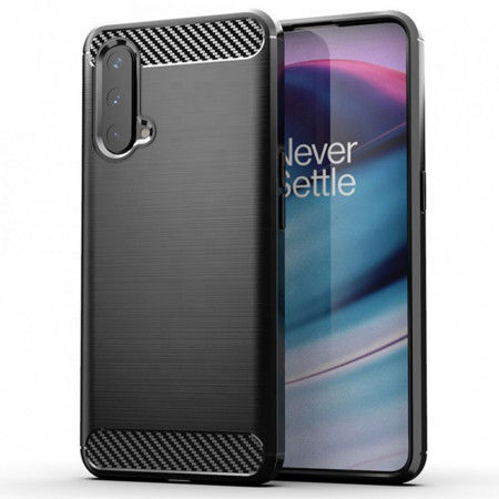 Husa Oneplus Nord CE 5G, Carbon Silicone, Techsuit - Negru