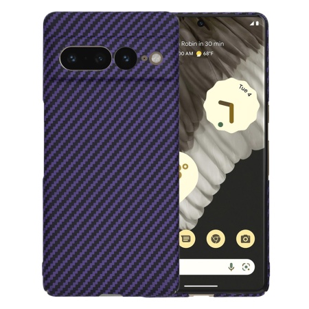 Husa pentru Google Pixel 7 Pro, Finisaj Premium cu Textura de Carbon, Design Elegant, SKDR CarbonFlex - Mov
