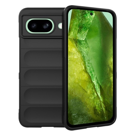 Husa pentru Google Pixel 8a, SKYDDAR INNOVATION, Magic Shield, din Silicon Mat, set cu sticker, Negru