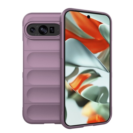 Husa pentru Google Pixel 9 Pro XL, SKYDDAR INNOVATION, Magic Shield, din Silicon Mat, set cu sticker, Mov