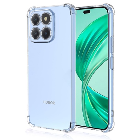 Husa pentru Honor X8b , SKYDDAR INNOVATION, Shockproof Clear din Silicon Slim, Transparenta, set cu sticker