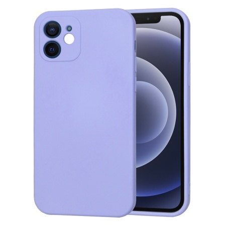 Husa pentru iPhone 12, SKYDDAR INNOVATION, din Silicon Catifelat, SoftElegance, set cu sticker, Violet