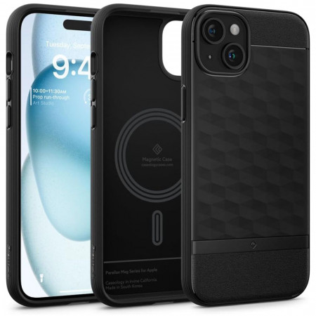 Husa pentru iPhone 15, Spigen Caseology Parallax MagSafe - Negru Mat