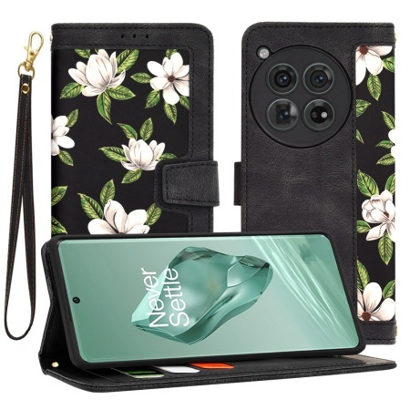 Husa pentru OnePlus 12, SKYDDAR INNOVATION, Flipcraft din Piele Ecologică, Stand Integrat, Buzunare pentru Carduri, set cu sticker, Negru
