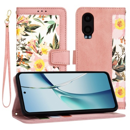 Husa pentru OnePlus Nord CE4 Lite, SKYDDAR INNOVATION, Flipcraft din Piele Ecologică, Stand Integrat, Buzunare pentru Carduri, set cu sticker, Roz