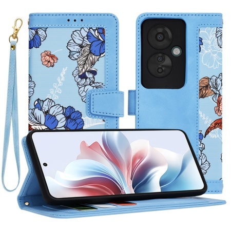 Husa pentru Oppo Reno11 F, SKYDDAR INNOVATION, Flipcraft din Piele Ecologică, Stand Integrat, Buzunare pentru Carduri, set cu sticker, Bleu