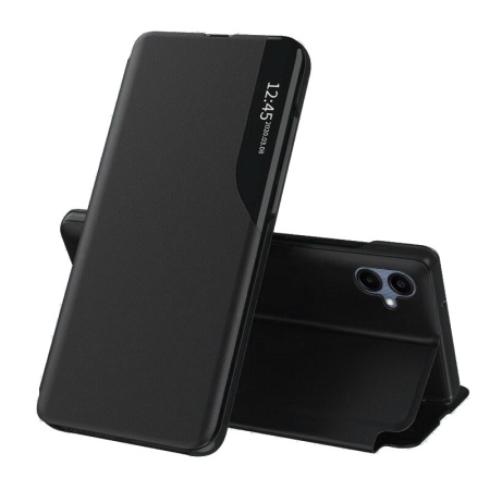 Husa pentru Samsung Galaxy A06 tip carte, Skyddar Eco View Leather - Negru