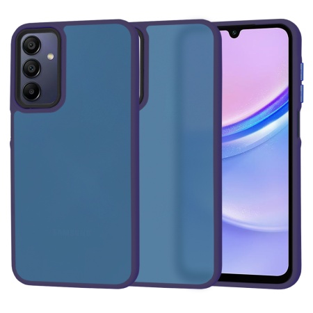 Husa pentru Samsung Galaxy A15 4G / Galaxy A15 5G, SKYDDAR INNOVATION, HaloFrost, AntiSoc, Bleumarin, set cu sticker