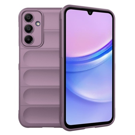 Husa pentru Samsung Galaxy A15 4G / Galaxy A15 5G, SKYDDAR INNOVATION, Magic Shield, din Silicon Mat, set cu sticker, Mov