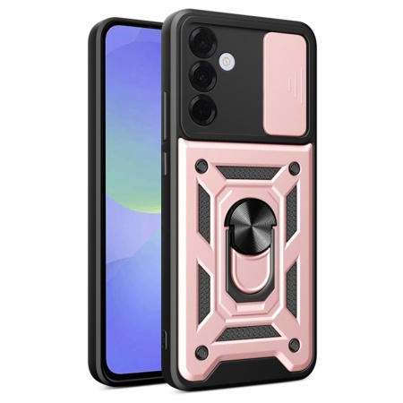 Husa pentru Samsung Galaxy A36 5G, SKYDDAR INNOVATION, CamShield, Roz, set cu sticker