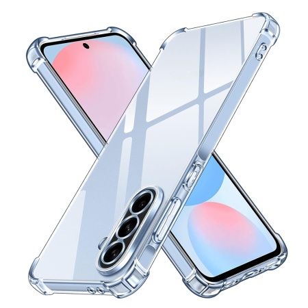 Husa pentru Samsung Galaxy A56 5G , SKYDDAR INNOVATION, Shockproof Clear din Silicon Slim, Transparenta, set cu sticker