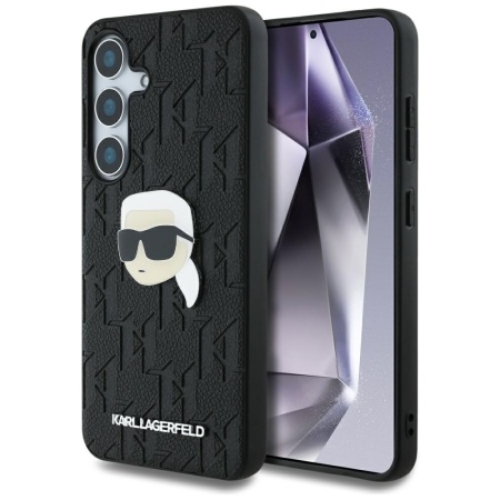 Husa pentru Samsung Galaxy S25 Plus, Hardcase Leather Monogram, Karl Lagerfeld - Negru Karl