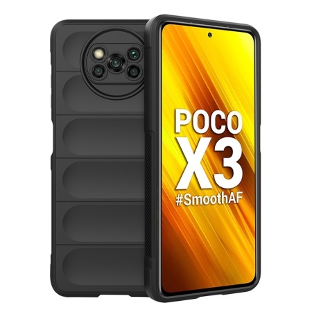 Husa pentru Xiaomi Poco X3 Pro / Poco X3 NFC / Poco X3, SKYDDAR INNOVATION, Magic Shield, din Silicon Mat, set cu sticker, Negru