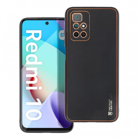 Husa pentru Xiaomi Redmi 10 din piele ecologica, Skyddar Leather - Negru