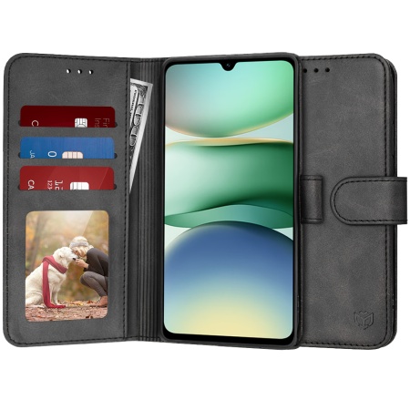 Husa pentru Xiaomi Redmi A5 4G (Regional), SKYDDAR INNOVATION, Diary Book, tip carte cu Portofel Interior, Antisoc, set cu sticker, Negru
