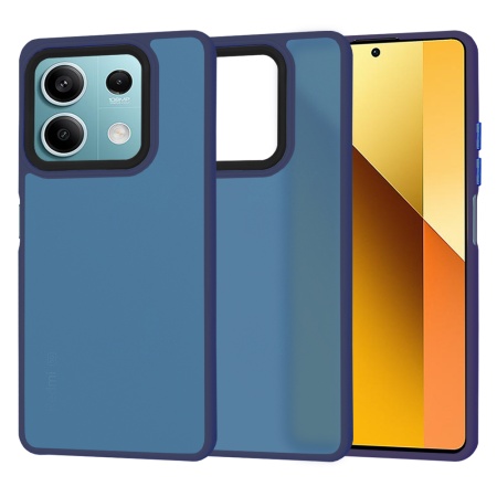 Husa pentru Xiaomi Redmi Note 13 5G, ce Absoarbe Cele mai Aspre Socuri, Skyddar Frosted - Bleumarin