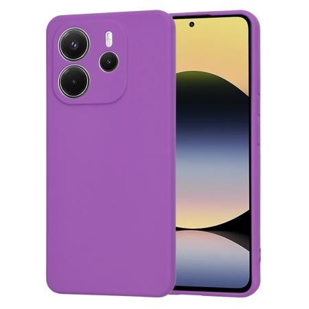 Husa pentru Xiaomi Redmi Note 14 4G (163.25 x 76.55 x 8.16mm), SKYDDAR INNOVATION, SoftElegance din Silicon Catifelat, set cu sticker, Mov