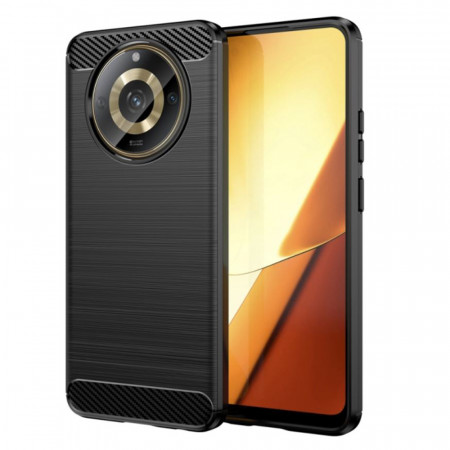 Husa Realme 11, Techsuit Carbon Silicone - Negru