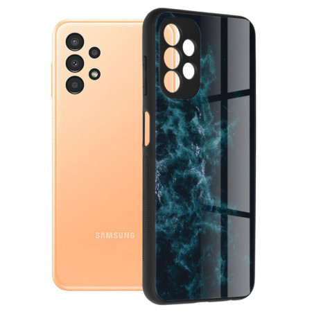 Husa Samsung Galaxy A13 4G cu sticla securizata, Techsuit Glaze - Blue Nebula