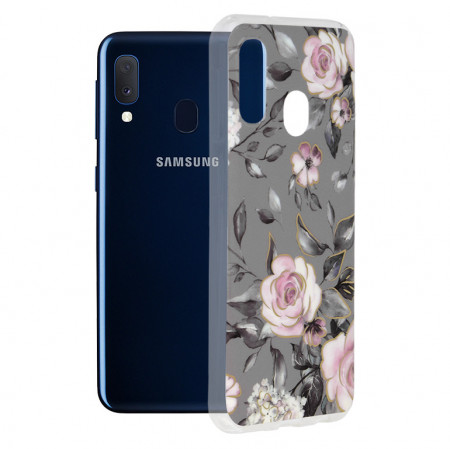 Husa Samsung Galaxy A20e Marble Series, Techsuit - Bloom of Ruth Gray
