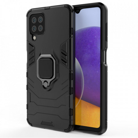 Husa Samsung Galaxy A22 4G cu inel, Techsuit Silicone Shield - Negru