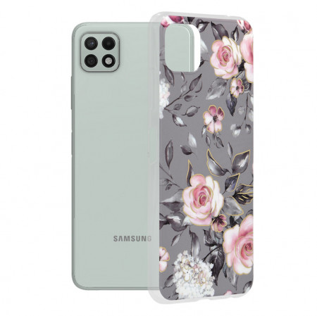 Husa Samsung Galaxy A22 5G Marble Series, Techsuit - Bloom of Ruth Gray