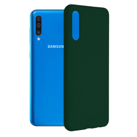 Husa Samsung Galaxy A50 din silicon moale, Techsuit Soft Edge - Dark Green