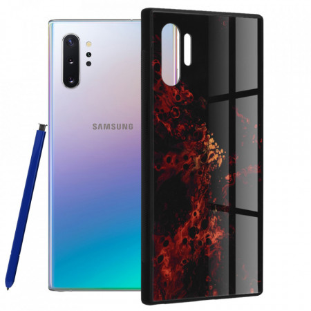 Husa Samsung Galaxy Note 10 Plus cu sticla securizata, Techsuit Glaze - Red Nebula