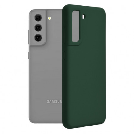 Husa Samsung Galaxy S21 FE din silicon moale, Techsuit Soft Edge - Dark Green