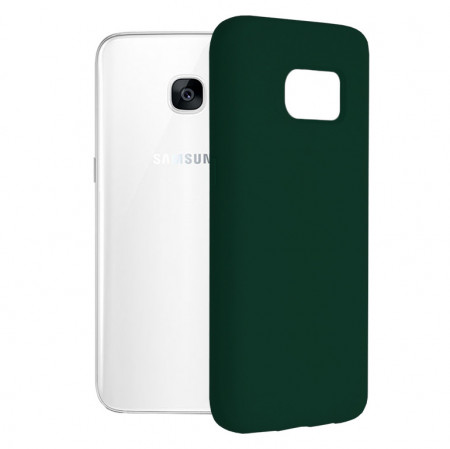 Husa Samsung Galaxy S7 Edge din silicon moale, Techsuit Soft Edge - Dark Green