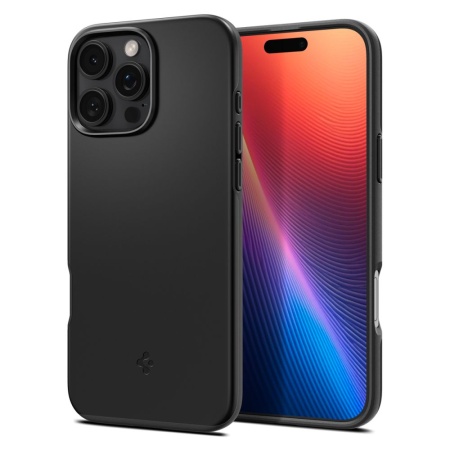 Husa slim iPhone 16 Pro Max, Spigen Thin Fit - Negru