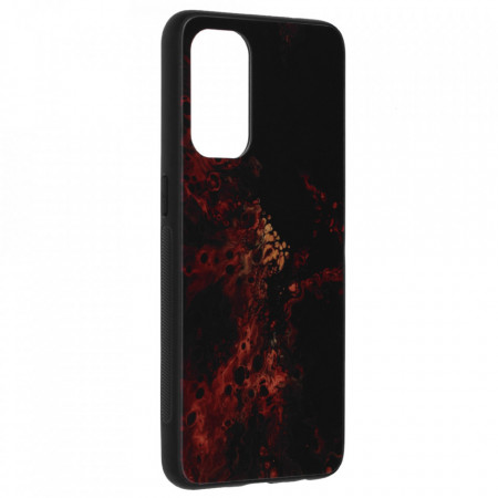 Husa Xiaomi Redmi Note 10 5G cu sticla securizata, Techsuit Glaze - Red Nebula