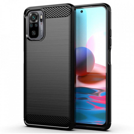 Husa Xiaomi Redmi Note 10 / Note 10S, Carbon Silicone, Techsuit - Negru