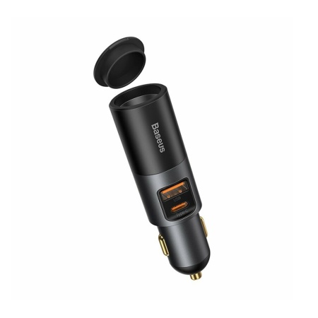 Incarcator Auto, cu Extensie Bricheta, Quick Charge 3.0, 120W, USB-A, Baseus CCBT-C0G - Gri
