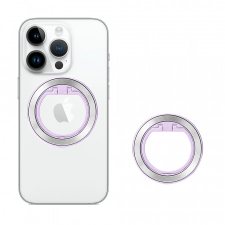 Inel rotativ MagSafe 360° pentru iPhone 12/13/14/15 Pro & Pro Max si huse cu MagSafe - Roz;argintiu