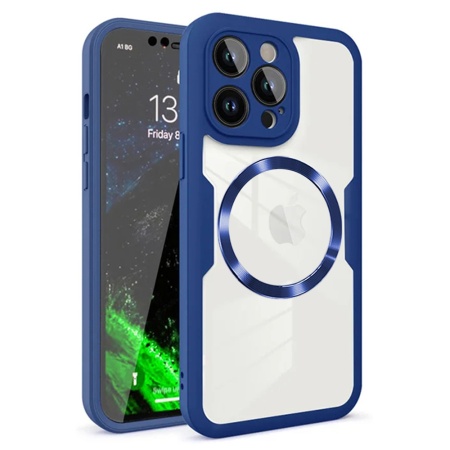 [Pachet 360°] Husa + Folie iPhone 12 Pro MagSafe, SKDR ColorShield 360° - Albastru