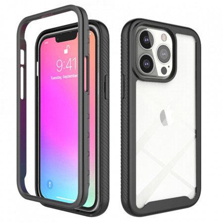 [Pachet 360°] Husa + Folie iPhone 13 Pro Max, Techsuit Defense - Negru